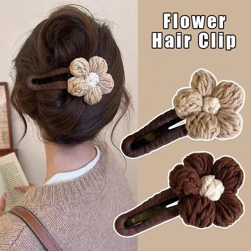 New Fashion Flower Hair Clip Large Wool Duckbill Hair Pin High-End ...