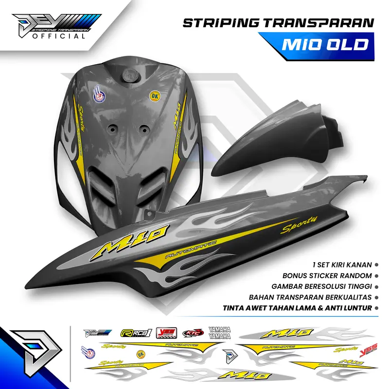 STRIPING MIO SPORTY TRANSPARAN ORIGINAL | STICKER BODY YAMAHA MIO BEST SELLER 6