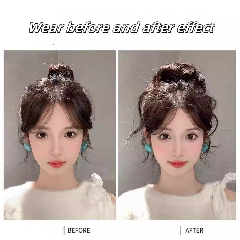 Tóc Giả Đầu Wanzi, Bao Gồm Dây Buộc Tóc, Cuộn Dây, Râu Rồng Nhẹ Nhàng, Nụ Hoa, Đầu Wanzi Bên, Tóc Mô Phỏng, Túi Tóc Giả Trung Quốc Mới 2