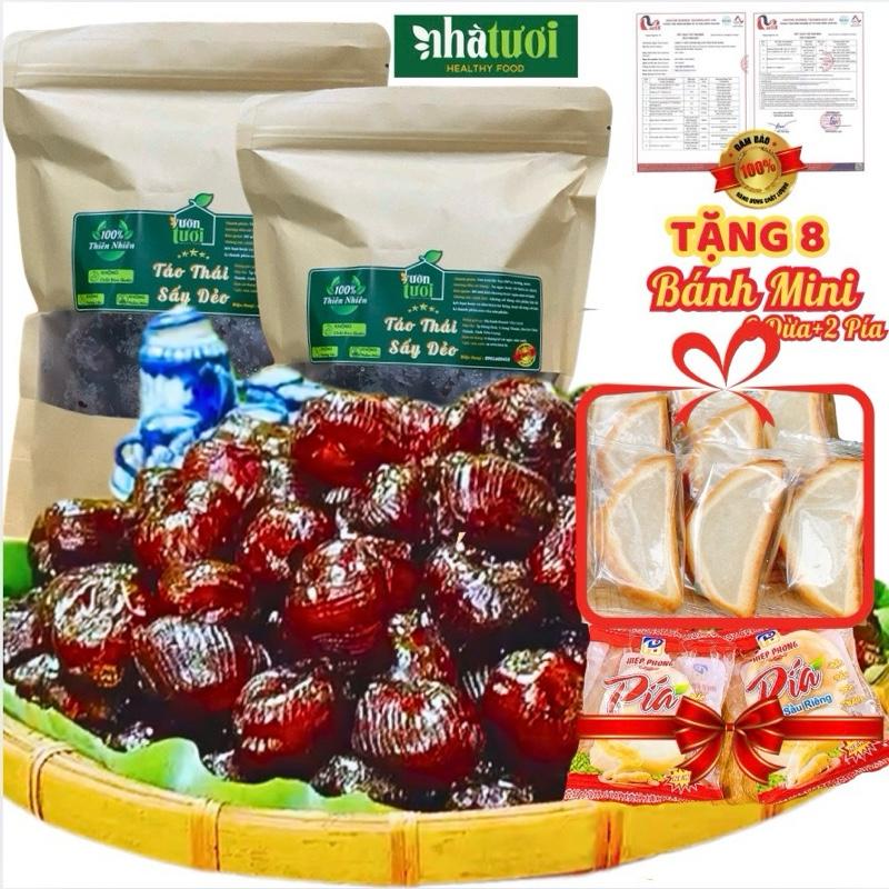 MUA 2 TẶNG 8 COMBO 2 Táo Sấy Dẻo Không Hạt 400g| 6 Bánh Bông Mai Dừa| 2 Bánh Pía Mini VƯỜN TƯƠI