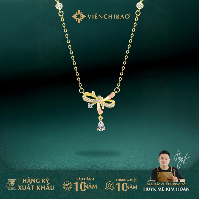  HuyK Viễn Chí Bảo - Dây chuyền nơ phát sáng S925 - D401070 