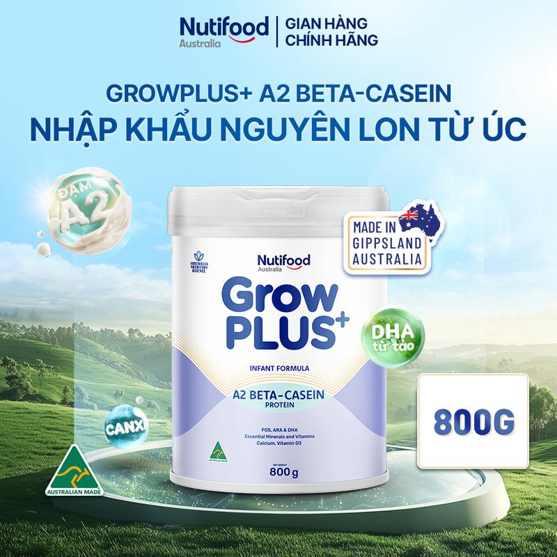 Sữa bột Nutifood Australia GrowPLUS+ Đạm A2 GĐ.0 800g