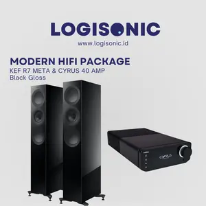 Paket Modern Hifi KEF R7 Meta (Pair) & Cyrus 40 Amp - Black Gloss