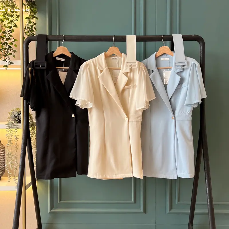 JS4805 Heejin Chiffon Sleeves Romper With Belt 8