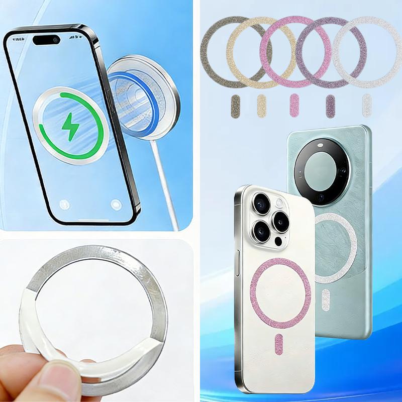Giá tốt Nhẫn từ tính lấp lánh hỗ trợ sạc không dây cho iPad và Android, có nam…