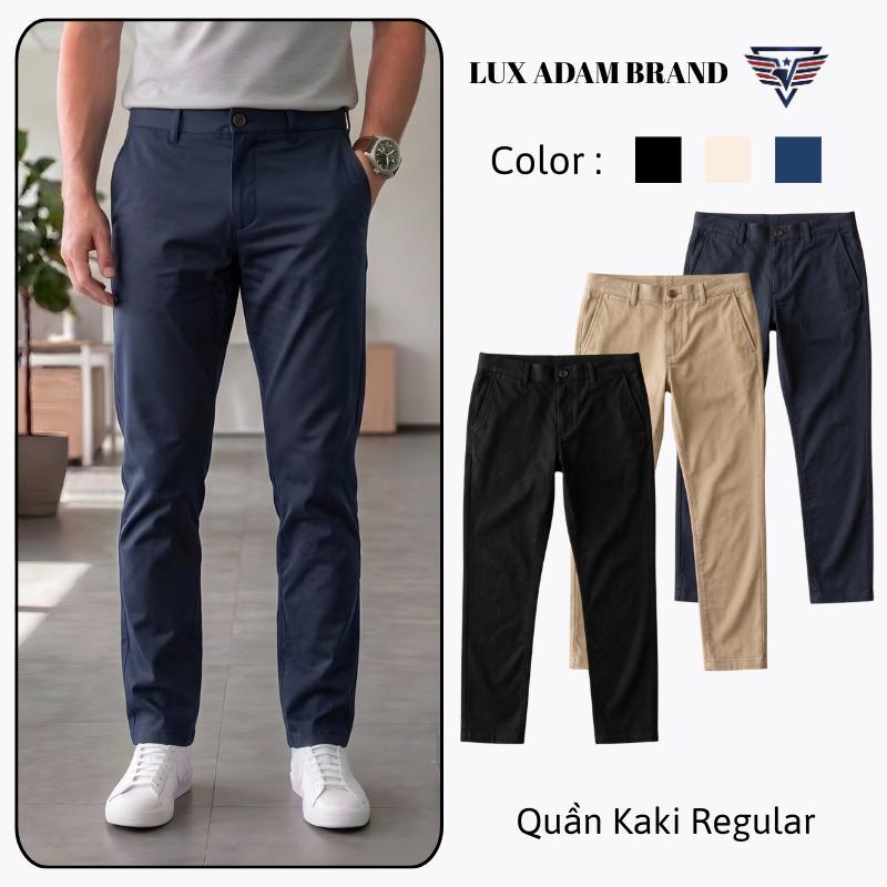 Quần Kaki Nam Suông Ống Đứng From Regular Ôm Vừa Vặn, Tôn Dáng Lux Adam Vải Kaki Co Giãn Nhẹ, Mềm Mại, Thoải Mái Vận Động Màu Xanh Than Menswear Pants Classic