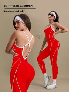 Mono de yoga para mujer, deportivo tejido sin costuras, diseño largo calado, ajustado para exteriores, de una pieza, para todas las estaciones