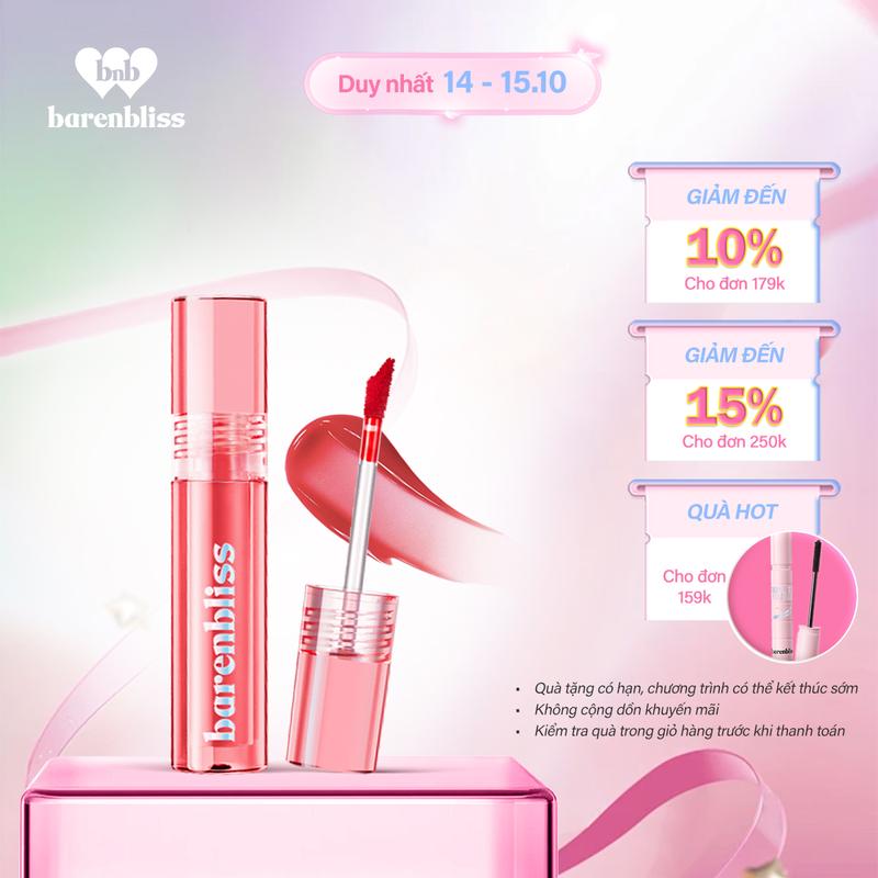 Son tint bóng barenbliss không lem dính bền màu Peach Makes Perfect lâu trôi 24h 3g