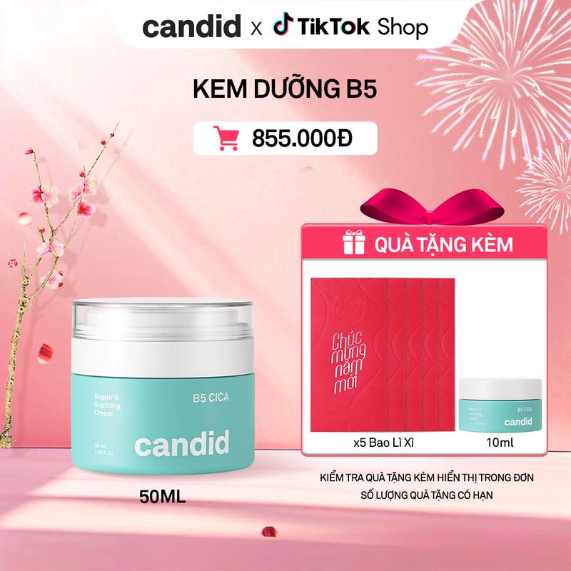   Candid x KOL  KEM DƯỠNG ẨM PHỤC HỒI CANDID B5 CICA REPAIR AND SOOTHING CREAM 50ML KIỂM TRA QUÀ TẶNG KÈM TRONG ĐƠN  