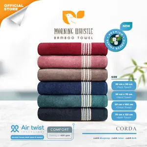 Handuk Morning Whistle Supima Bamboo Towel Corda - Handuk Mandi Dewasa 70x135cm / 50x100cm / 30x70cm / 30x30cm / Handuk Bambu / Sapu tangan