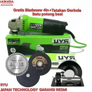 Paket Lengkap Gerinda Potong 4 Inch Gerinda RYU 570 wat Potong Besi Gurinda MIKAYO 750 wat Potong Belah Kayu Original Bergaransi Resmi