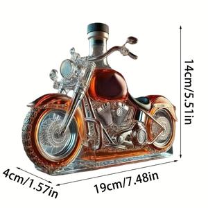Decantador de whisky con diseño de motocicleta en 3D, de cristal de vidrio soplado a mano, capacidad de 10.15 oz, resistente y elegante, ideal como regalo para hombres