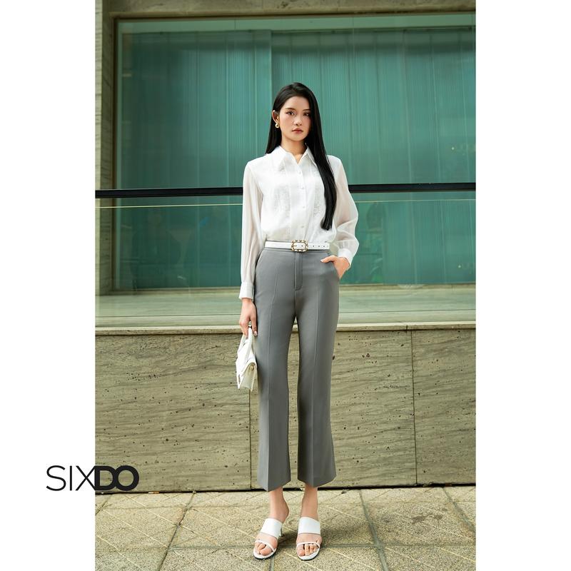 Quần âu ống loe SIXDO (Dark Grey Woven Flared Pants)