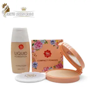 Paket Viva Compact Powder Kuning Langsat & Liquid Foundation 30ml - Alas Bedak Ringan dan Halus