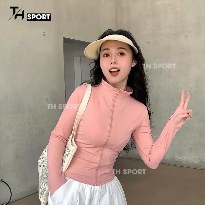 [FOM BÉ- TĂNG SIZE] Áo khoác nữ tập gym yoga, Áo khoác tập thể thao gym yoga TH009 chống nắng thoáng mát chống tia UV Thun Cao Cấp TH SPORT Trang Phục Đồng Top 1