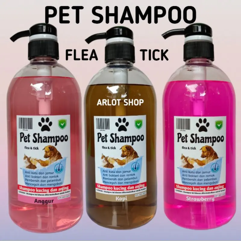 SHAMPOO KUCING ANJING ANTI KUTU DAN RONTOK 1 LITER PUMP 1
