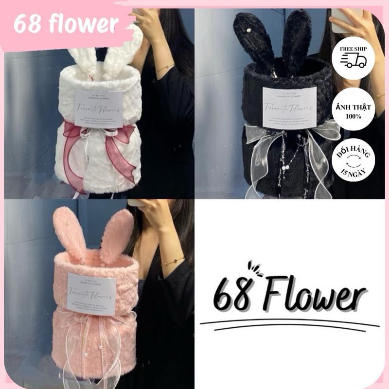 Cốt Bó Hoa Tai Thỏ Trắng ,Hồng ,Đen Sẳn Chỉ Cắm Hoa Làm Quà Tặng Ý Nghĩa Sinh Nhật, Valentine, Decor Phòng