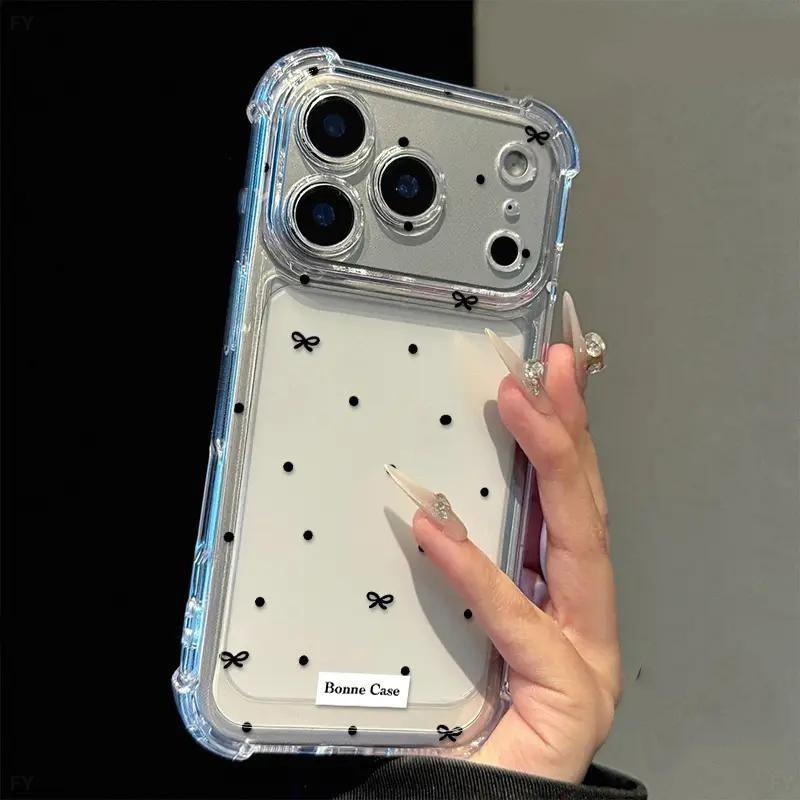 Ốp lưng iPhone trong suốt nơ chấm bi, chống sốc 4 góc siêu bền, chất liệu TPU…