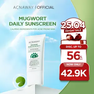 ACNAWAY Mugwort Daily Sunscreen SPF 35 PA+++ – Sunscreen Wajah Ringan Acne Calming Tabir Surya untuk Kulit Berjerawat & Kusam Melembapkan, Melindungi, Mencerahkan with Centella + Panthenol