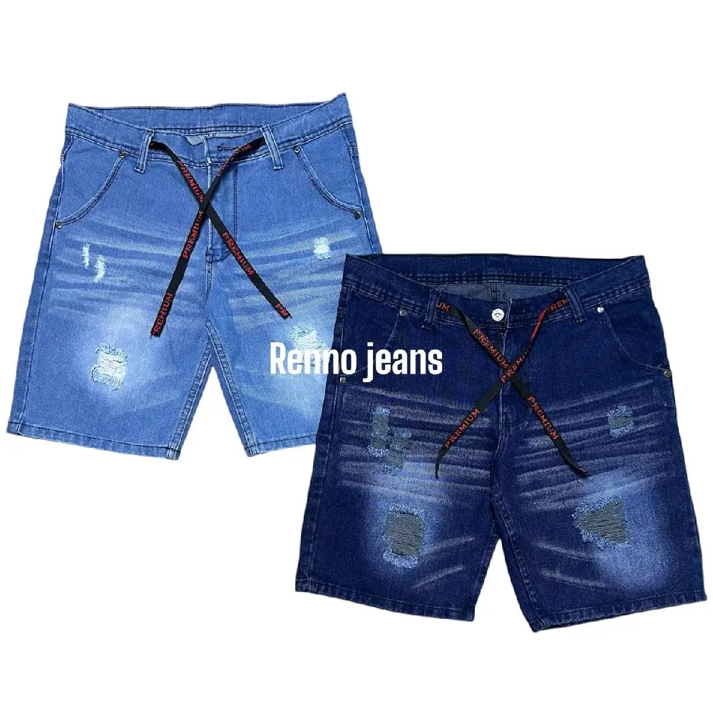 Paket Hemat 100 Ribuan Dapat 2 Pcs Celana Jeans Pendek Sobek Wisker Tembus- Celana Pendek Pria Ukuran Standar