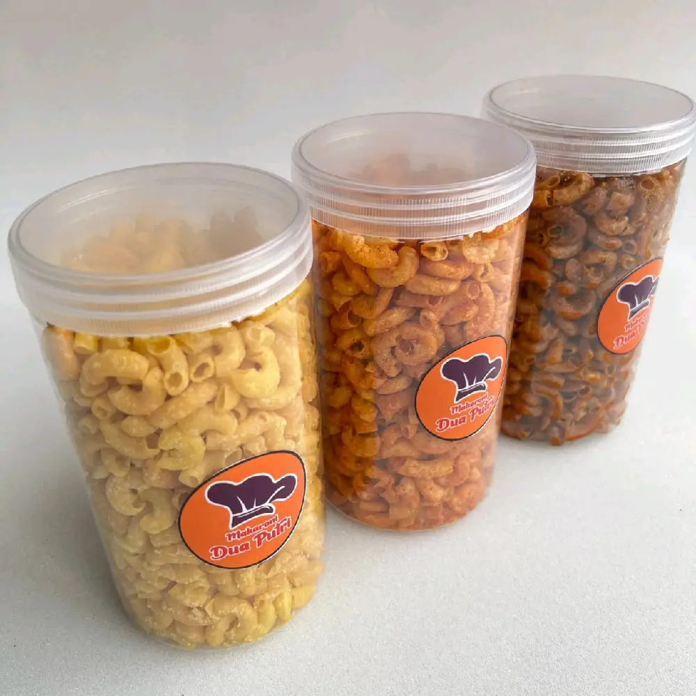 KEMASAN 1000ML TOPLES MAKARONI DUA PUTRI CAP TOPI KOKI GURIH DAN ENAK Camilan Snack Food Pedas
