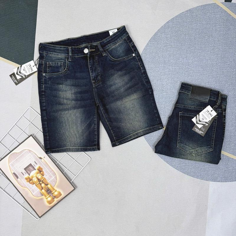 Quần short jean nam xám đen khóa lệch chất vải dày co dãn tốt menswear shop