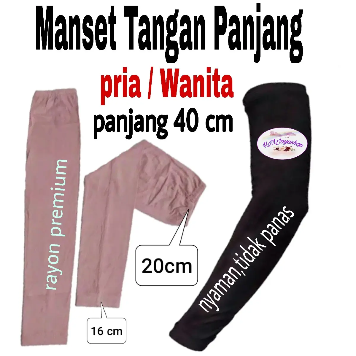 Manset Tangan Panjang  Inner Lengan Polos Handsock Tanpa Jempol Rayon