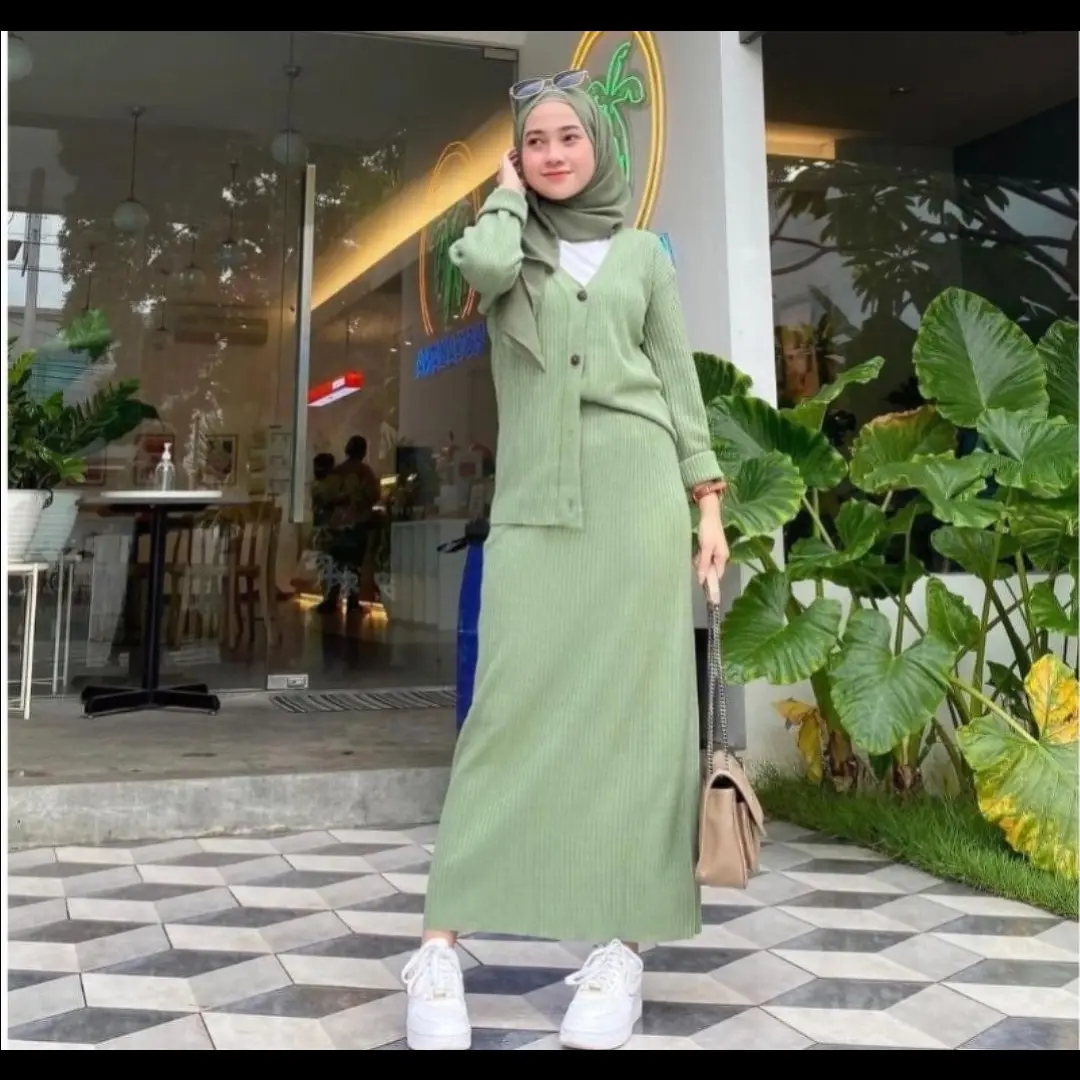 Setelan rajut sweater outer knit set
