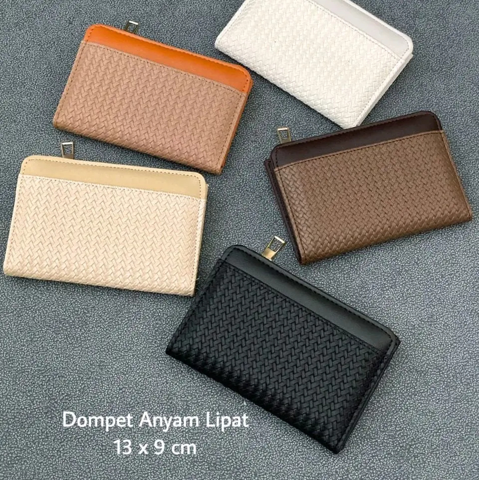 Dompet lipat Anyam wanita Kulit