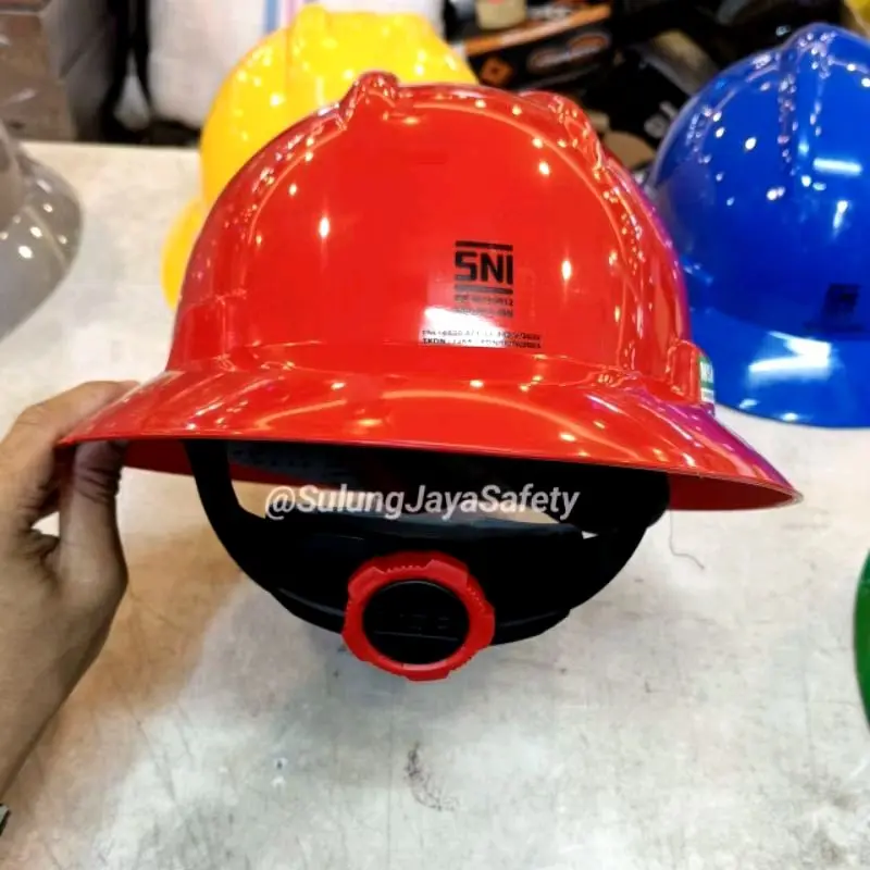 Helm Safety MSA Fullbrim Fastrack + TaliDagu  Original 100% Merah - Safety Helmet Keselamatan Kerja Proyek