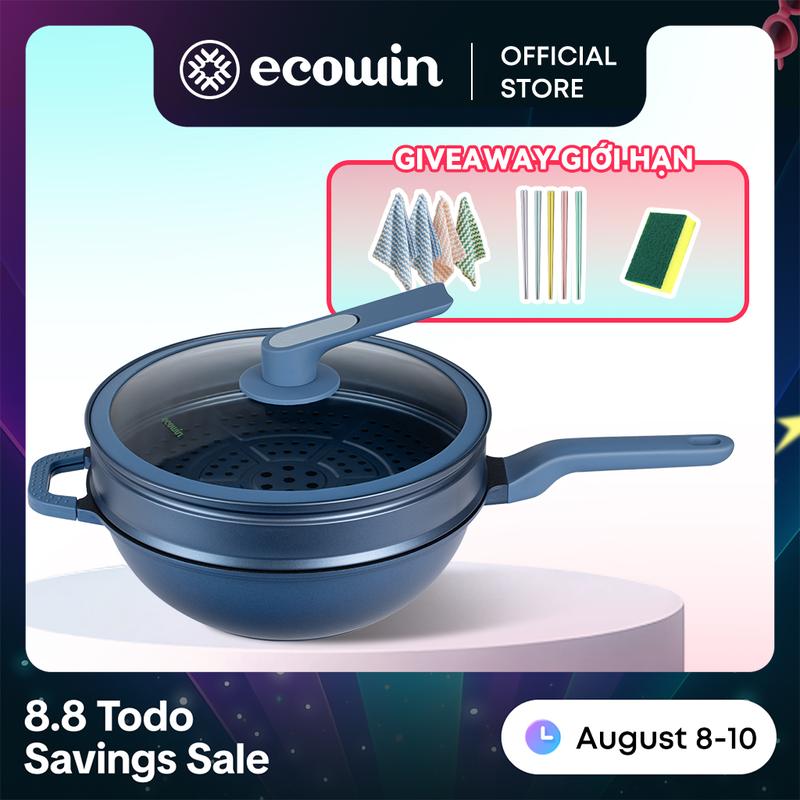【Big Sale Ecowin Chảo chống dính  Nồi áp suất siêu nhỏ Chảo kim cương Chống xước Thích hợp cho mọi nhà bếp