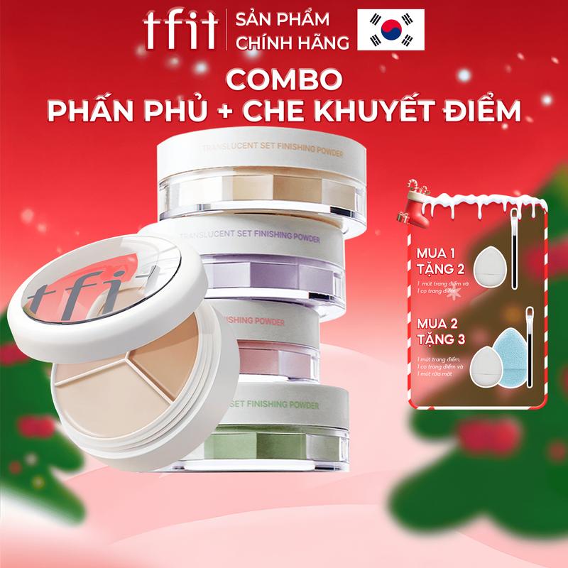  Combo che phủ Tfit Kem che khuyết điểm 3 trong 1 15g và Phấn phủ kiềm dầu cho da ráo mịn 7g 