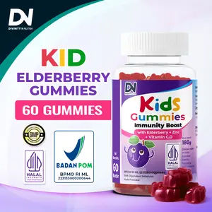 DN Sehat Imunitas Gummy Anak dengan Elderberry, Zinc & Vitamin C, 60 Gummies, Anak (Mulai 4 Tahun) dan Dewasa, Vegan & NON-GMO, COD (BPOM & Halal)【Divinity Nutra】