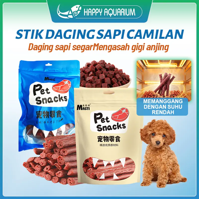 Snack Daging Sapi Strip Kucing Anjing 500g – Camilan Hewan Sehat Alami Tanpa Pengawet, Beef Jerky Berkualitas Cocok Untuk Latihan Hewan Peliharaan