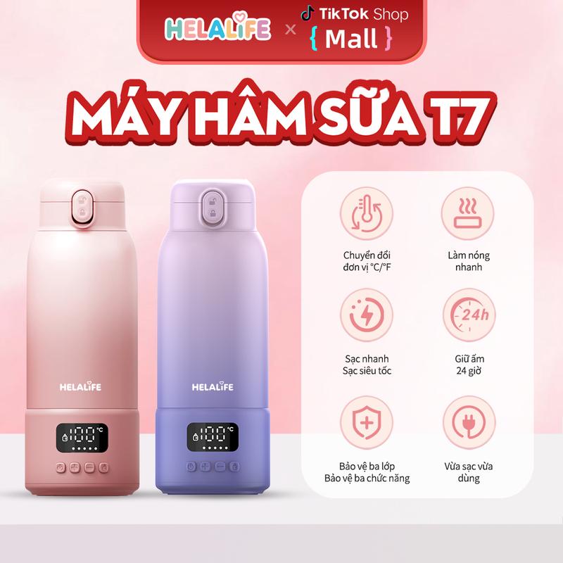 Máy hâm sữa di động Helalife T7 làm nóng nhanh pin dung lượng lớn 16000 mAh có…