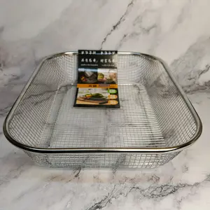 PENIRIS SARINGAN NAMPAN KRN-01 Stainless Multifungsi untuk Peniris Minyak dan Mencuci Buah- Steel Kitchenware