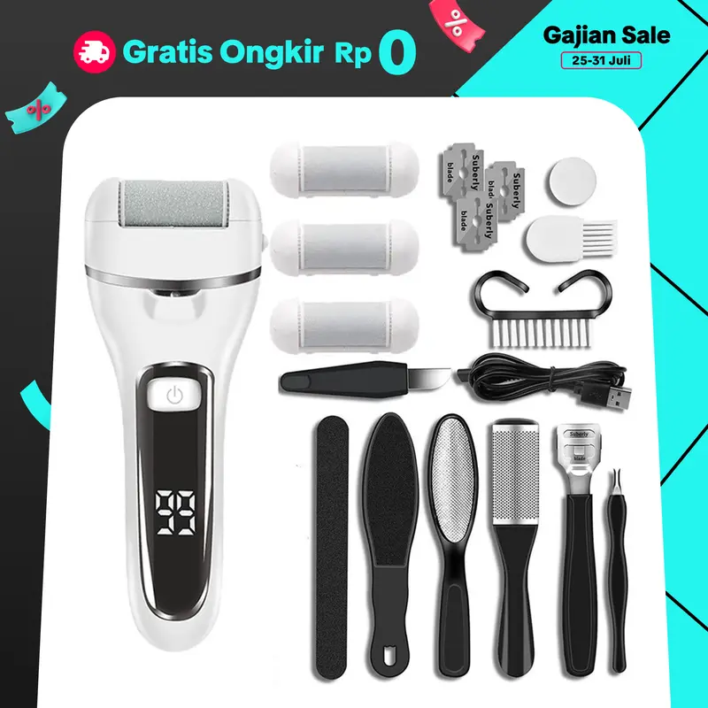 Penghalus Tumit Kaki Penghalus Kaki Elektrik Untuk Kulit Mati Dan Kapalan Callus Remover Pedicure Menicure 0