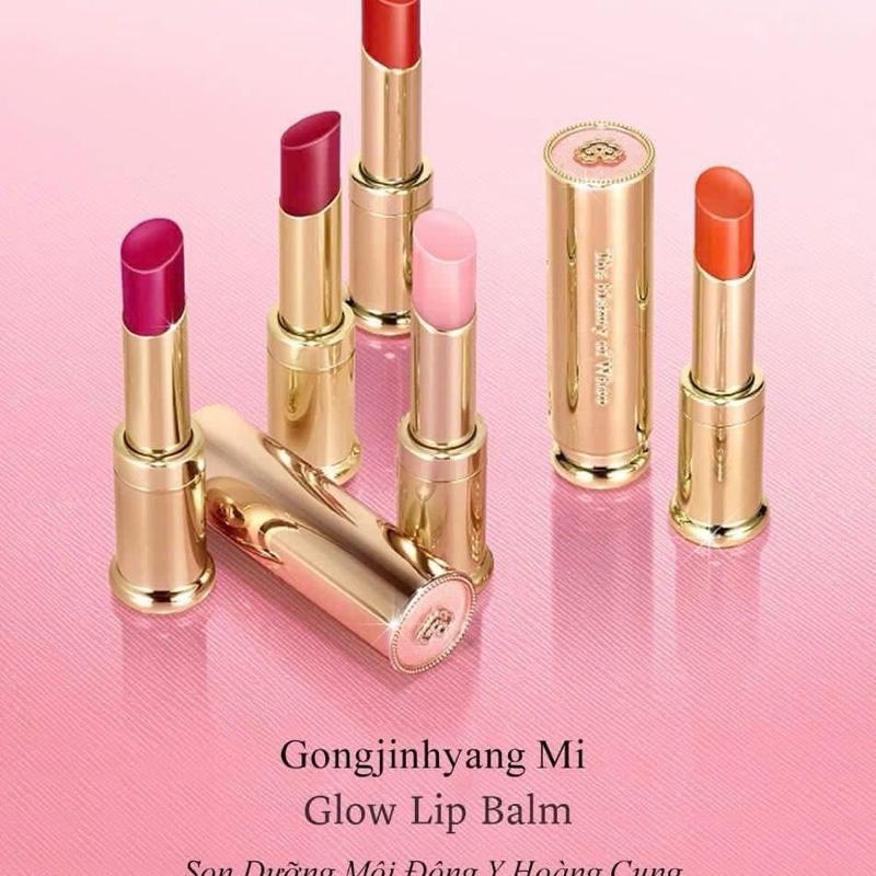 Son Dưỡng Gongjingyang Mi Glow Lip Balm giúp Mềm Môi lên Màu nhẹ nhàng đủ màu Cam Đỏ Rose wine red