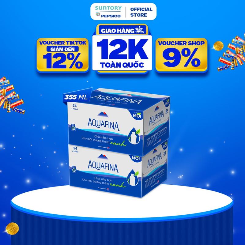  Combo 2 Thùng 24 Chai Nước tinh khiết Aquafina  355ml chai  