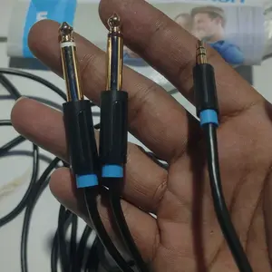 VENTION Kabel Aux Splitter 3.5mm to 2x 6.5mm TRS to TS Gold Plated Male Accessories Black