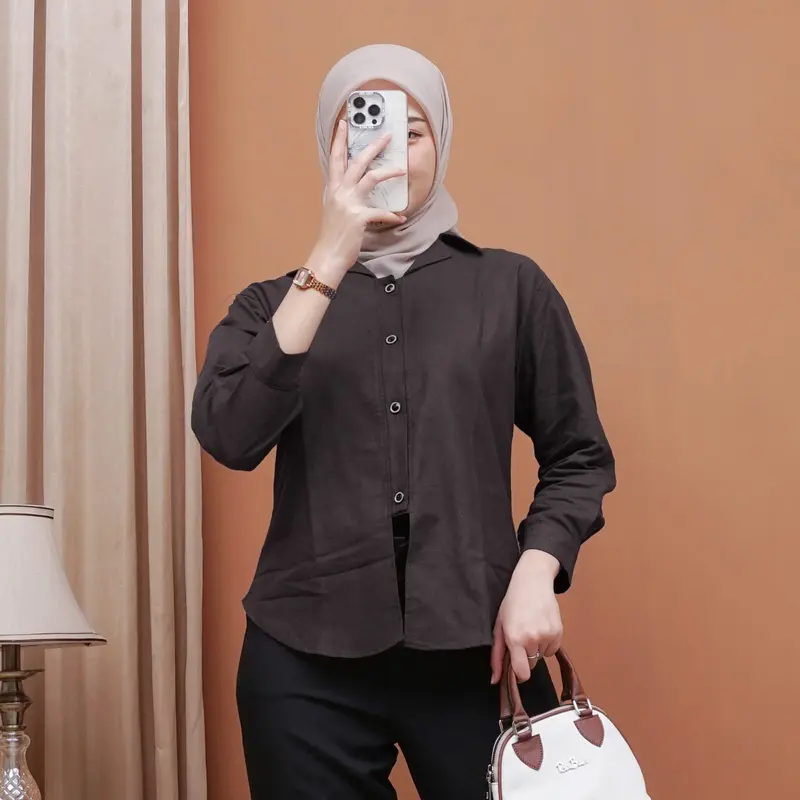 Amary Top Outer Linen Atasan Wanita / Kemeja Oversized / Kemeja Linen Terbaru 1