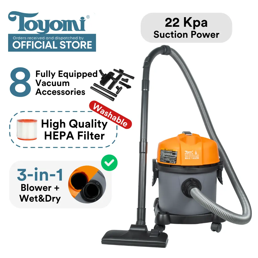 TOYOMI Wet & Dry HEPA Vacuum Cleaner 1400W VC 8215WD