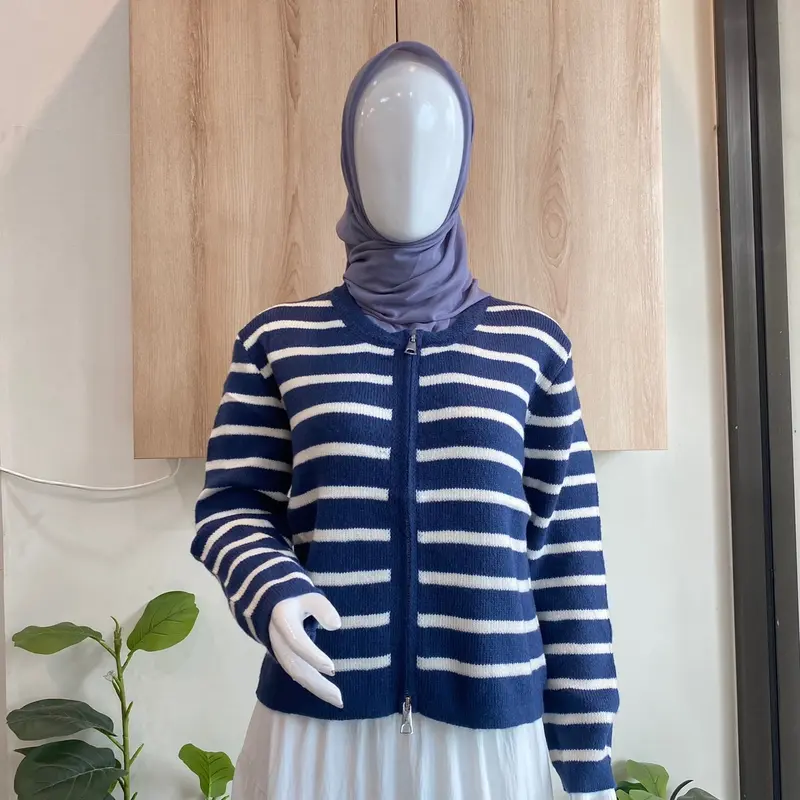 Baju Rajut Wanita Strip Terbaru Lengan Panjang - Atasan 2
