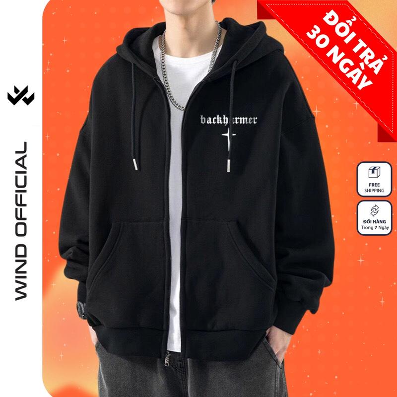 Áo hoodie dây kéo nam nữ WIND BACKHARMER áo khoác zip nỉ bông thời trang local brand unisex chống nắng