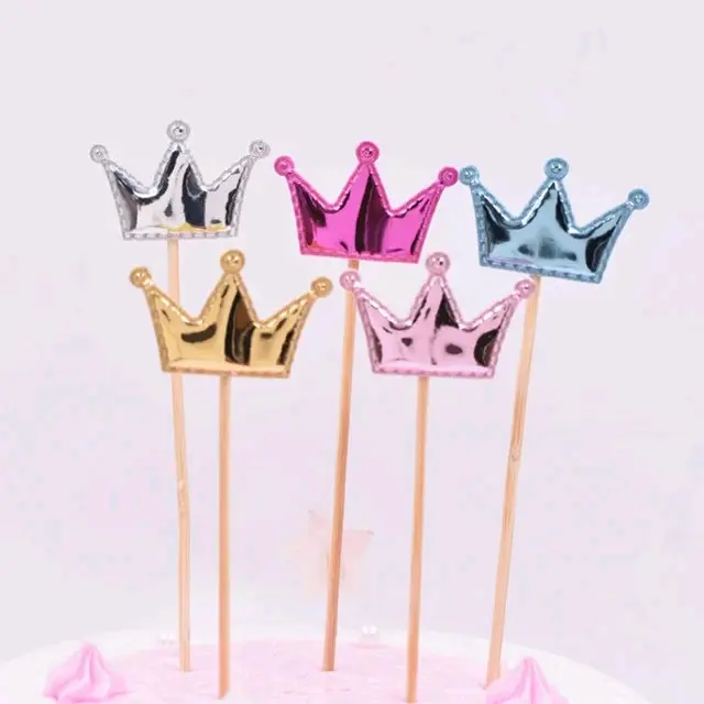 Cake Topper Tusuk Bentuk Love Bintang Mahkota Isi 5 Pcs 3