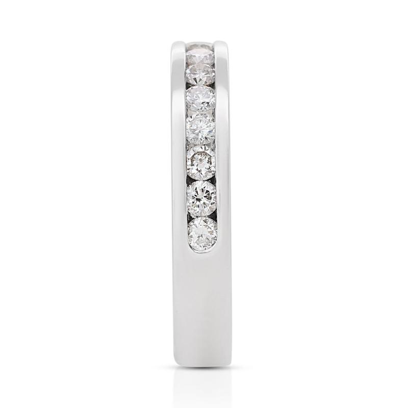 Elegant 0.80ct Half Eternity Ring set in gleaming Platinum 4