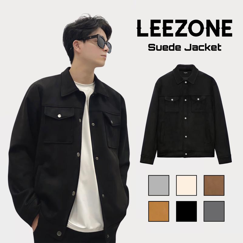 Áo Khoác Da lộn Nam LeeZone Cao Cấp Dày Đẹp Cúc Kim Loại | Da lộn Túi ngực Cúc bấm