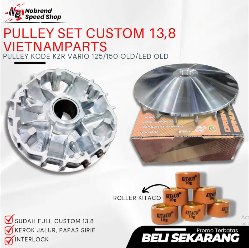 PAKET UPGRADE RUMAH ROLLER VARIO 125 150 RUMAH ROLLER KZR BEAT RUMAH ROLLER BUBUT 13,8 RUMAH KIPAS PULLEY RUMAH ROLLER KITACO 0