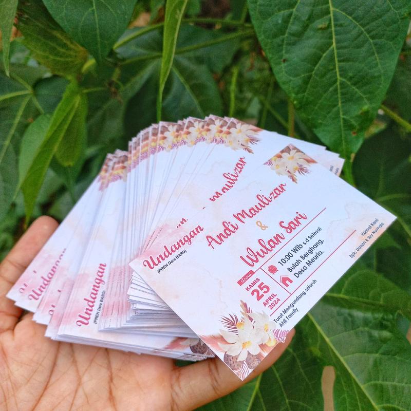 (100 Pcs) Kartu Undangan Mini elegant 0