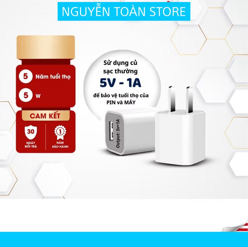 Củ Sạc Chậm Chuẩn 5V -1A Sạc Cho Tai Nghe Bluetooth